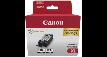PGI-570XL zwarte inktcartridge dubbelpack (origineel, hoog rendement)