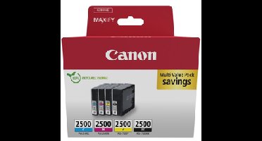 PGI-2500 Inktcartridge Multipack 4-kleuren (Zwart, Cyaan, Magenta, Geel) - Originele inkt voor MAXIFY-printers