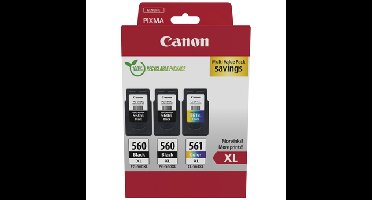 PG-560XL / CL-561XL 3-pack inktcartridges (2x zwart, 1x kleur, hoge capaciteit)