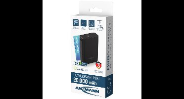 ANSMANN Powerbank 20.000 mAh met USB-C - Extreem Compact en Krachtig