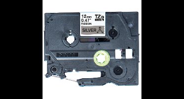 TZE-R931 labelprinter-tape Zwart op zilver