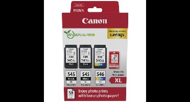 PG-545XL / CL-546XL Photo Value Pack inktcartridges + fotopapier (zwart, cyaan, magenta, geel)