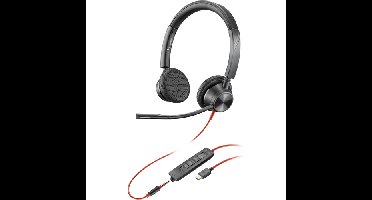 Blackwire 3325 Stereo USB-C Headset met 3,5 mm aansluiting en USB-C/A adapter - Zwart