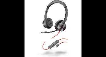 Blackwire 8225 Stereo USB-C Headset met USB-C/A Adapter - Zwart - Bedrade Office & Callcenter Headset met Active Noise Cancelling