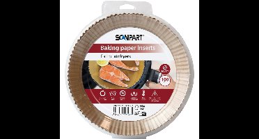 Bakpapier voor airfryer 16 cm - 100 stuks wegwerp bakvormpjes