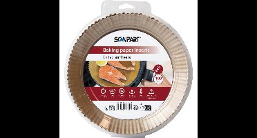 Bakpapier voor airfryer 20 cm - 100 stuks wegwerp bakvormpjes