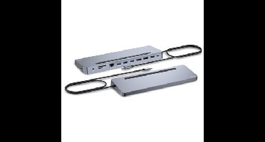 C31FLAT2PDPRO laptop dock & poortreplicator Bedraad USB 3.2 Gen 1 (3.1 Gen 1) Type-C Zilver