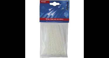 Witte kabelbinder 100 mm - UV-bestendig - verpakking à 100 stuks