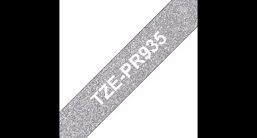 TZE-PR935 labelprinter-tape Wit op zilver
