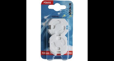 Stopcontactbeveiligers wit 5 stuks - kinderbeveiliging voor geaarde en ongeaarde stopcontacten