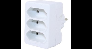 driewegstekker 3x Euro wit - compacte stekkerverdeler