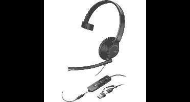 Blackwire 5210 mono USB-C headset met 3,5 mm jack en USB-C/A adapter