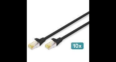 DK-1644-A-030-BL-10 netwerkkabel Zwart 3 m Cat6a S/FTP (S-STP)