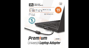 Universele laptop voeding 90W met 17 verwisselbare tips