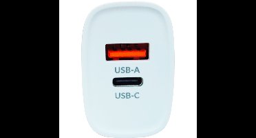 25W Snellader met USB-C Power Delivery & USB-A - Wit (Bulk)
