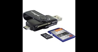 USB-A / USB-C Kaartlezer voor SD en microSD Kaarten