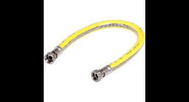 Gasslang 200 cm RVS flex PVC - drukdichte roestvrijstalen gasslang