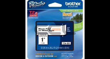 TZe-251CIV labeltape 24mm zwart op wit - Voordeelverpakking 20-pack