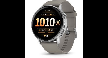 Venu 4 45mm smartwatch zwart/zilver met siliconen band