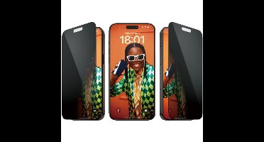 ® Privacy Screen Protector iPhone 15 Pro Max | Ultra-Wide Fit w. EasyAligner Doorzichtige schermbeschermer Apple 1 stuk(s)