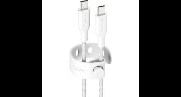 empower™ by ® Racing 60W USB-C to USB-C Cable | USB 2.0 | 1.2M | Silver White USB-kabel Wit