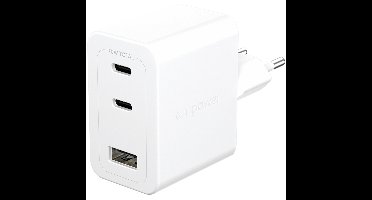empower™ by ® Turbo 70W Multiple Charger incl. 2 x USB-C + USB-A | EU Plug | Silver White Smartphone Wit AC Snel opladen Binnen