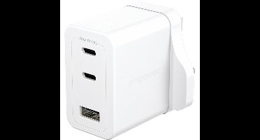 empower™ by ® Turbo 70W Multiple Charger incl. 2 x USB-C + USB-A | UK Plug | Silver White Wit