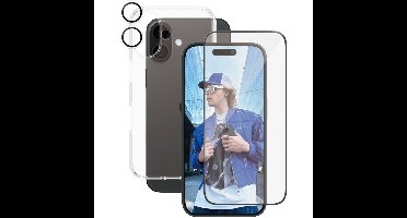 ® | CARE by ® Flagship 3-in-1 Bundle iPhone 16 Doorzichtige schermbeschermer Apple 1 stuk(s)