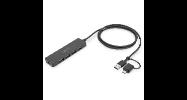 DA-70236 interface hub USB 3.2 Gen 1 (3.1 Gen 1) Type-A + Type-C 12000 Mbit/s Zwart