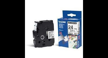 TZe-N251 Schriftbandkassette 24mm x 8m zwart op wit niet-gelamineerd