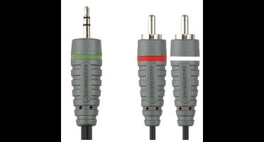 3,5 mm Jack naar 2x Tulp Audiokabel 1,5 Meter