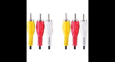 3x Tulp aansluitkabel man-man 2,5 meter