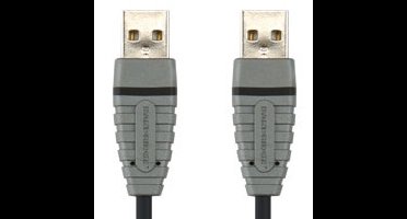 USB 1.1 A male naar A male kabel 1,5 meter - zwarte USB-verlengkabel voor randapparatuur