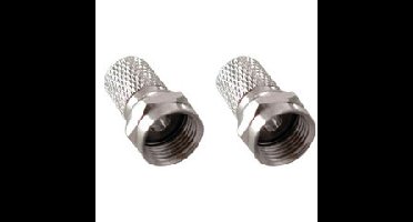 Schroefbare F-connector 6.4 mm male (2 stuks) - metalen antennestekkers