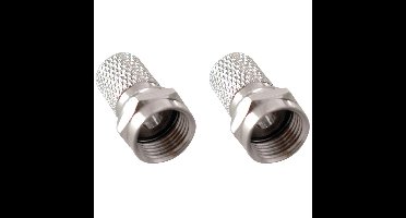 Schroefbare F-connector 5.5 mm male - set van 2 stuks, metalen coax pluggen