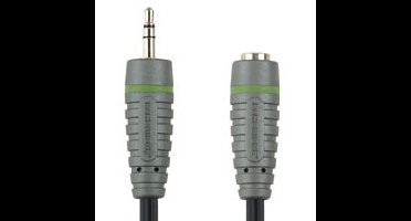 3,5 mm stereo verlengkabel 1,0 m (male naar female) met smalle connectoren