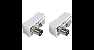 Haakse TV stekker 9.5mm vrouwelijk wit