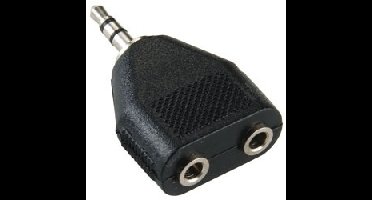 Stereo audio adapter 2x 3.5mm female naar 3.5mm male