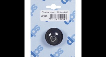 Zwarte rubberen plugstop 38,5 mm voor wastafelafvoer