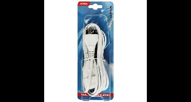 Verlengsnoer Euro 3,0m - wit verlengsnoer met eurostekker