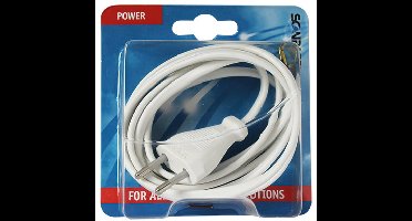 Euro aansluitsnoer wit 1,8 meter met randaardestekker