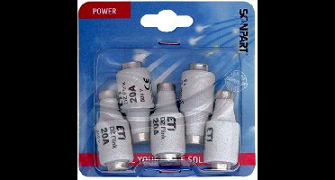 Snelwerkende DII zekeringen 20A - set van 5 stuks