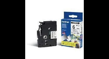 TZe-FX211 flexibele labeltape 6 mm zwart op wit