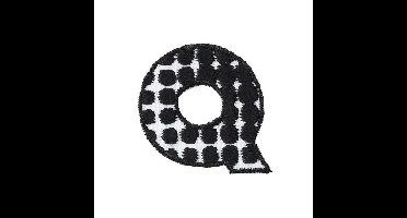 Iron-on letter Q zwart/wit