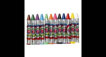 Schmink krijtjes - 12 stuks - smal