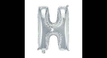 Letterballon zilverkleurig - 32 cm - H