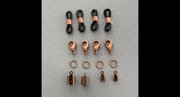 Brillenkoord accessoireset - koperkleurig