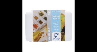 van Gogh aquarelverf pocketbox - 12 halve napjes - natuurtinten
