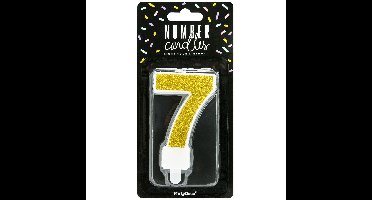 PartyDeco cijferkaars - glitter goud - 7
