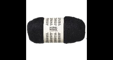 Nepal Wool lamswol - 50 gram - zwart
